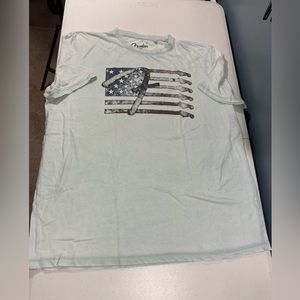 Lucky brand mens size XL light blue Fender short sleeve